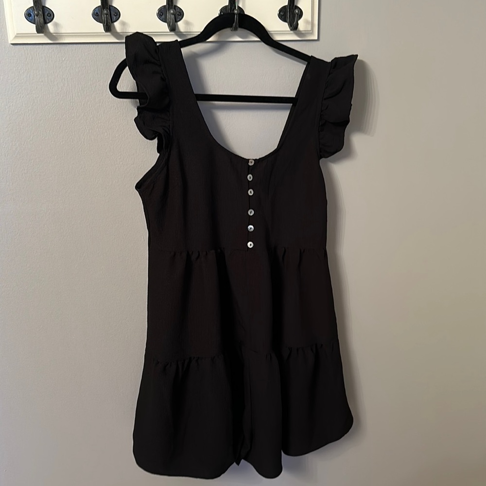 The Only One For Me Black Button Front Ruffled Ro… - image 1
